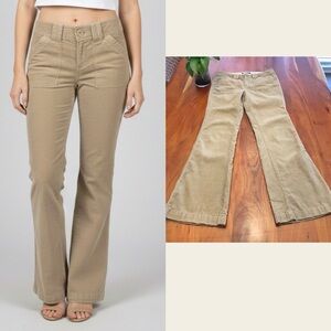 JACOB Y2K Corduroy Boot Cut Fit Flared Low Rise Boho Funky Trousers Pants.